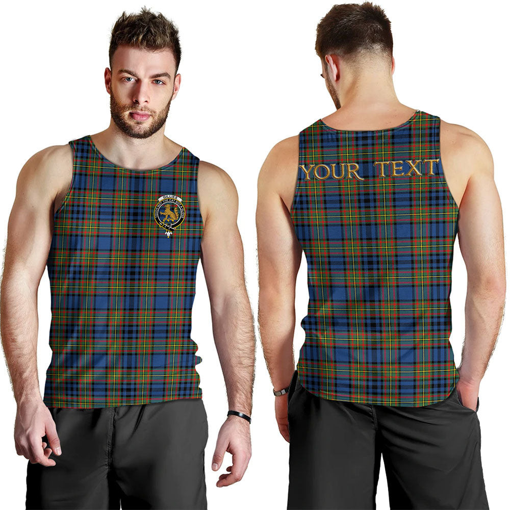 ScotsTee Shop Scottish Gillies Modern Clan Crest Personalized Tartan Tank Top for Men