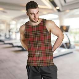 ScotsTee Shop Scottish Gillespie Weathered Clan Crest Personalized Tartan Tank Top for Men
