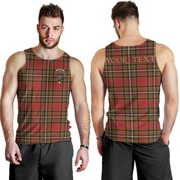ScotsTee Shop Scottish Gillespie Weathered Clan Crest Personalized Tartan Tank Top for Men
