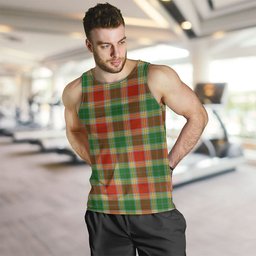 ScotsTee Shop Scottish Gibson (Gibbs) Ancient Clan Crest Personalized Tartan Tank Top for Men