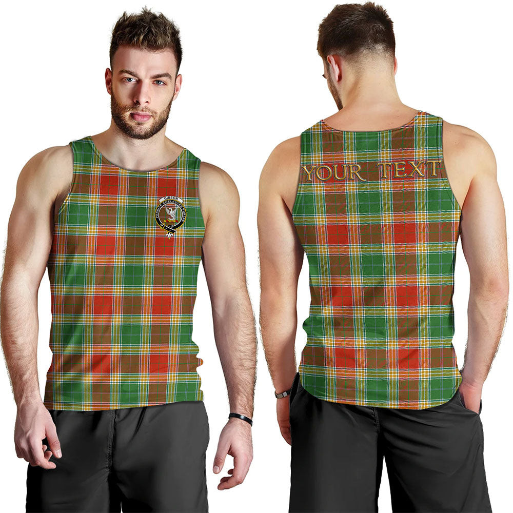 ScotsTee Shop Scottish Gibson (Gibbs) Ancient Clan Crest Personalized Tartan Tank Top for Men