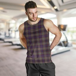 ScotsTee Shop Scottish Gillies Weathered Clan Crest Personalized Tartan Tank Top for Men