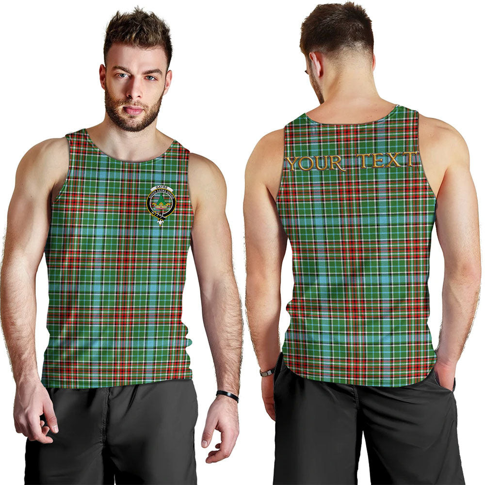ScotsTee Shop Scottish Gayre Modern Clan Crest Personalized Tartan Tank Top for Men
