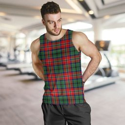 ScotsTee Shop Scottish MacCulloch Modern Clan Crest Personalized Tartan Tank Top for Men