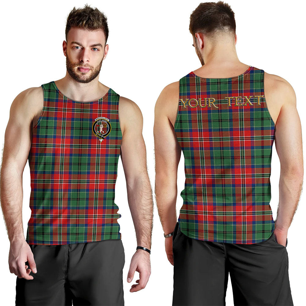 ScotsTee Shop Scottish MacCulloch Modern Clan Crest Personalized Tartan Tank Top for Men