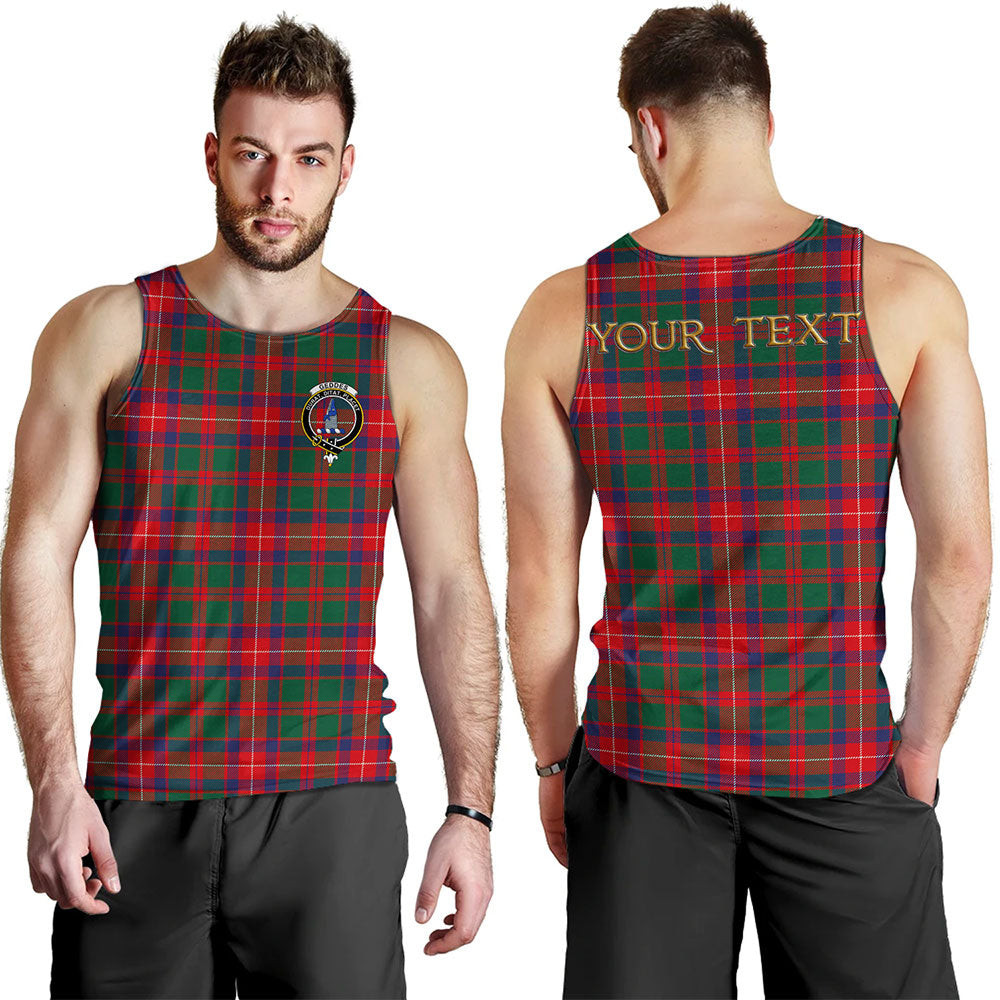 ScotsTee Shop Scottish Geddes Modern Clan Crest Personalized Tartan Tank Top for Men