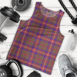 ScotsTee Shop Scottish Geddes Weathered Clan Crest Personalized Tartan Tank Top for Men