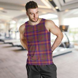 ScotsTee Shop Scottish Geddes Weathered Clan Crest Personalized Tartan Tank Top for Men