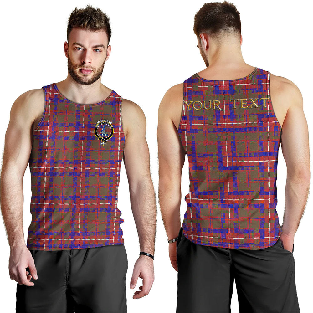 ScotsTee Shop Scottish Geddes Weathered Clan Crest Personalized Tartan Tank Top for Men