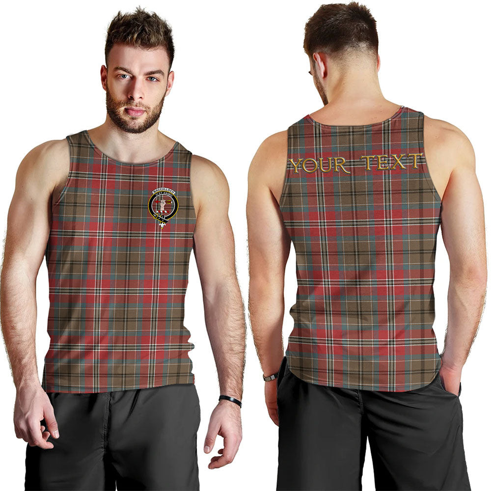 ScotsTee Shop Scottish MacCulloch Weathered Clan Crest Personalized Tartan Tank Top for Men