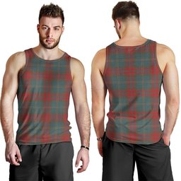 ScotsTee Shop Scottish Harvey Weathered Clan Crest Personalized Tartan Tank Top for Men