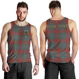 ScotsTee Shop Scottish Harvey Weathered Clan Crest Personalized Tartan Tank Top for Men
