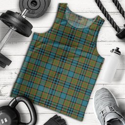 ScotsTee Shop Scottish Gillies Ancient Clan Crest Personalized Tartan Tank Top for Men