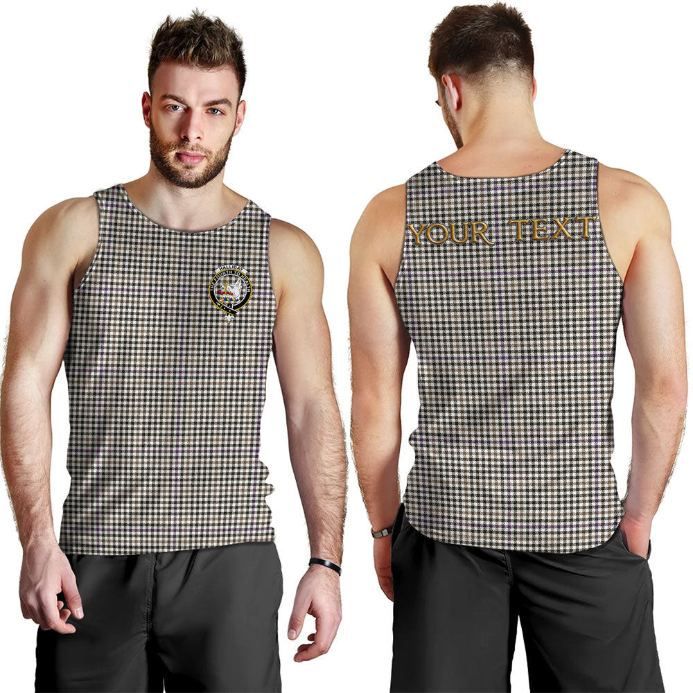 ScotsTee Shop Scottish Halliday (Holliday) Weathered Clan Crest Personalized Tartan Tank Top for Men