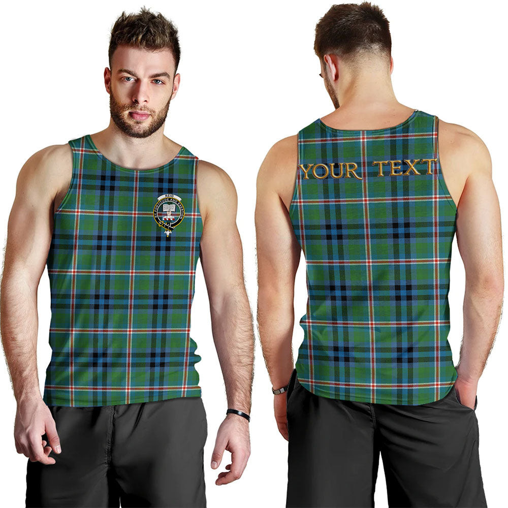 ScotsTee Shop Scottish Reid (Mill City) Ancient Clan Crest Personalized Tartan Tank Top for Men