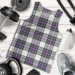 ScotsTee Shop Scottish Richards (Pritchard) Modern Clan Crest Personalized Tartan Tank Top for Men