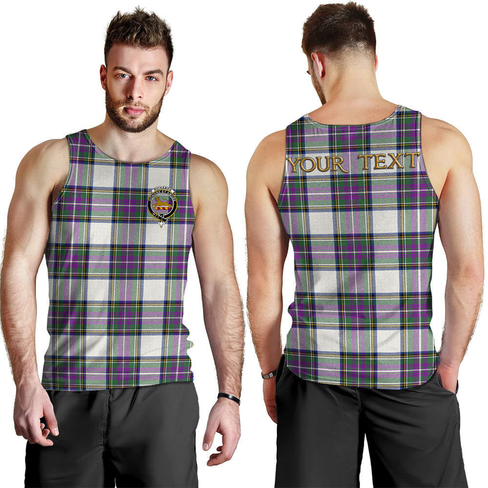 ScotsTee Shop Scottish Richards (Pritchard) Modern Clan Crest Personalized Tartan Tank Top for Men