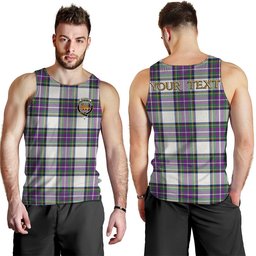 ScotsTee Shop Scottish Richards (Pritchard) Modern Clan Crest Personalized Tartan Tank Top for Men