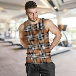 ScotsTee Shop Scottish Napier Rose Modern Clan Crest Personalized Tartan Tank Top for Men