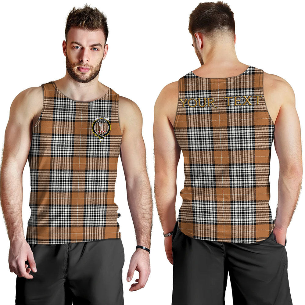 ScotsTee Shop Scottish Napier Rose Modern Clan Crest Personalized Tartan Tank Top for Men