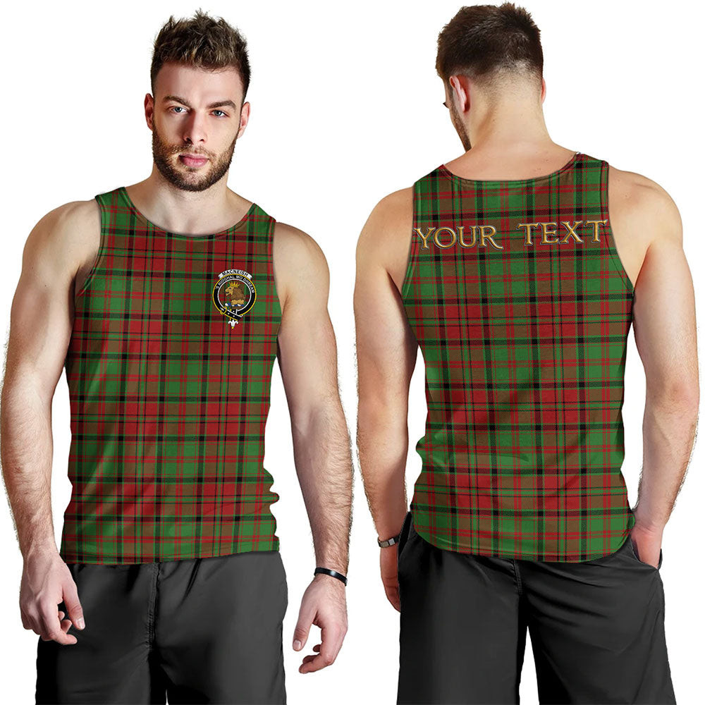 ScotsTee Shop Scottish MacNeish Modern Clan Crest Personalized Tartan Tank Top for Men