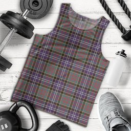 ScotsTee Shop Scottish Paisley Drennan (Drennan Drennan) Weathered Clan Crest Personalized Tartan Tank Top for Men