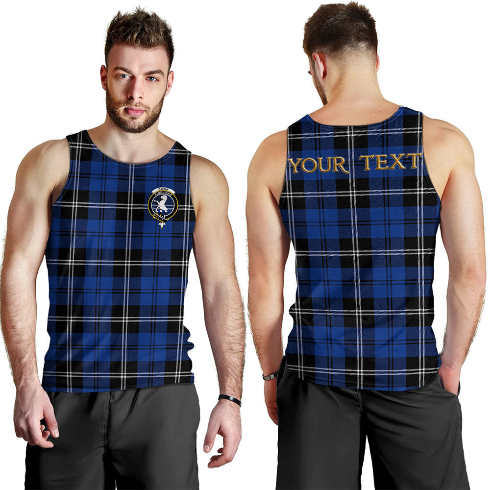 ScotsTee Shop Scottish Swan Modern Clan Crest Personalized Tartan Tank Top for Men