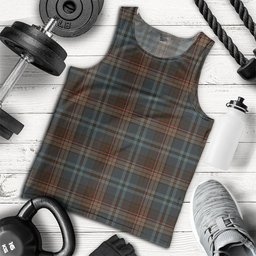 ScotsTee Shop Scottish Renton Weathered Clan Crest Personalized Tartan Tank Top for Men