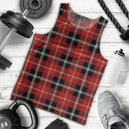 ScotsTee Shop Scottish Marjoribanks Modern Clan Crest Personalized Tartan Tank Top for Men