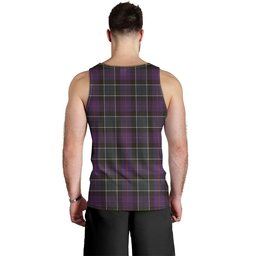 ScotsTee Shop Scottish Syme Weathered Clan Crest Personalized Tartan Tank Top for Men