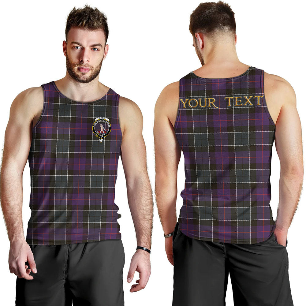 ScotsTee Shop Scottish Syme Weathered Clan Crest Personalized Tartan Tank Top for Men