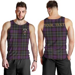 ScotsTee Shop Scottish Syme Weathered Clan Crest Personalized Tartan Tank Top for Men