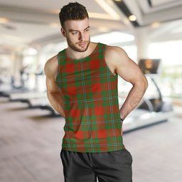 ScotsTee Shop Scottish Strang Modern Clan Crest Personalized Tartan Tank Top for Men