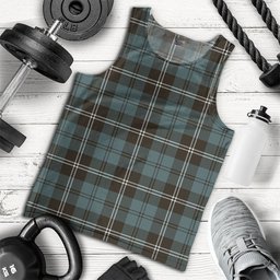 ScotsTee Shop Scottish Swan Weathered Clan Crest Personalized Tartan Tank Top for Men