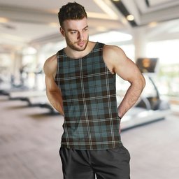 ScotsTee Shop Scottish Swan Weathered Clan Crest Personalized Tartan Tank Top for Men