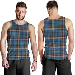 ScotsTee Shop Scottish Renton Ancient Clan Crest Personalized Tartan Tank Top for Men