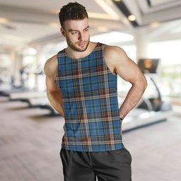 ScotsTee Shop Scottish Renton Ancient Clan Crest Personalized Tartan Tank Top for Men