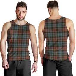ScotsTee Shop Scottish MacKinlay Weathered Clan Crest Personalized Tartan Tank Top for Men
