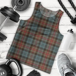 ScotsTee Shop Scottish MacKinlay Weathered Clan Crest Personalized Tartan Tank Top for Men