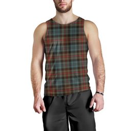 ScotsTee Shop Scottish MacKinlay Weathered Clan Crest Personalized Tartan Tank Top for Men