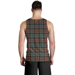 ScotsTee Shop Scottish MacKinlay Weathered Clan Crest Personalized Tartan Tank Top for Men