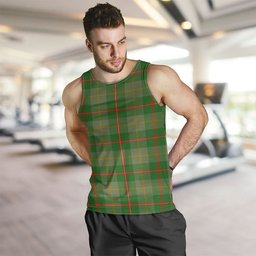 ScotsTee Shop Scottish Symington Ancient Clan Crest Personalized Tartan Tank Top for Men