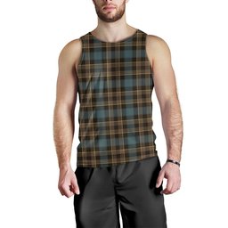 ScotsTee Shop Scottish Mowat Weathered Clan Crest Personalized Tartan Tank Top for Men