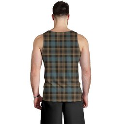 ScotsTee Shop Scottish Mowat Weathered Clan Crest Personalized Tartan Tank Top for Men