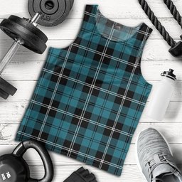 ScotsTee Shop Scottish Swan Ancient Clan Crest Personalized Tartan Tank Top for Men