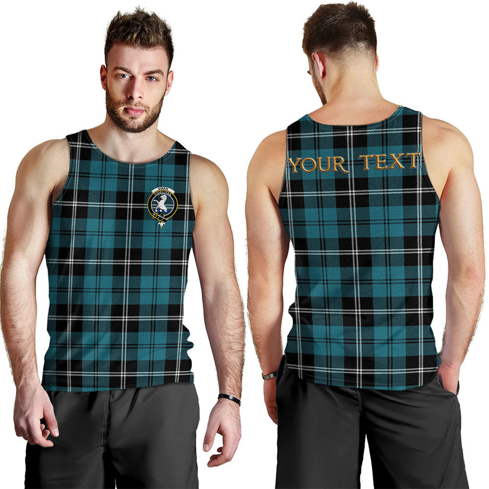 ScotsTee Shop Scottish Swan Ancient Clan Crest Personalized Tartan Tank Top for Men