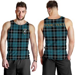 ScotsTee Shop Scottish Swan Ancient Clan Crest Personalized Tartan Tank Top for Men