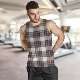ScotsTee Shop Scottish Richards (Pritchard) Weathered Clan Crest Personalized Tartan Tank Top for Men