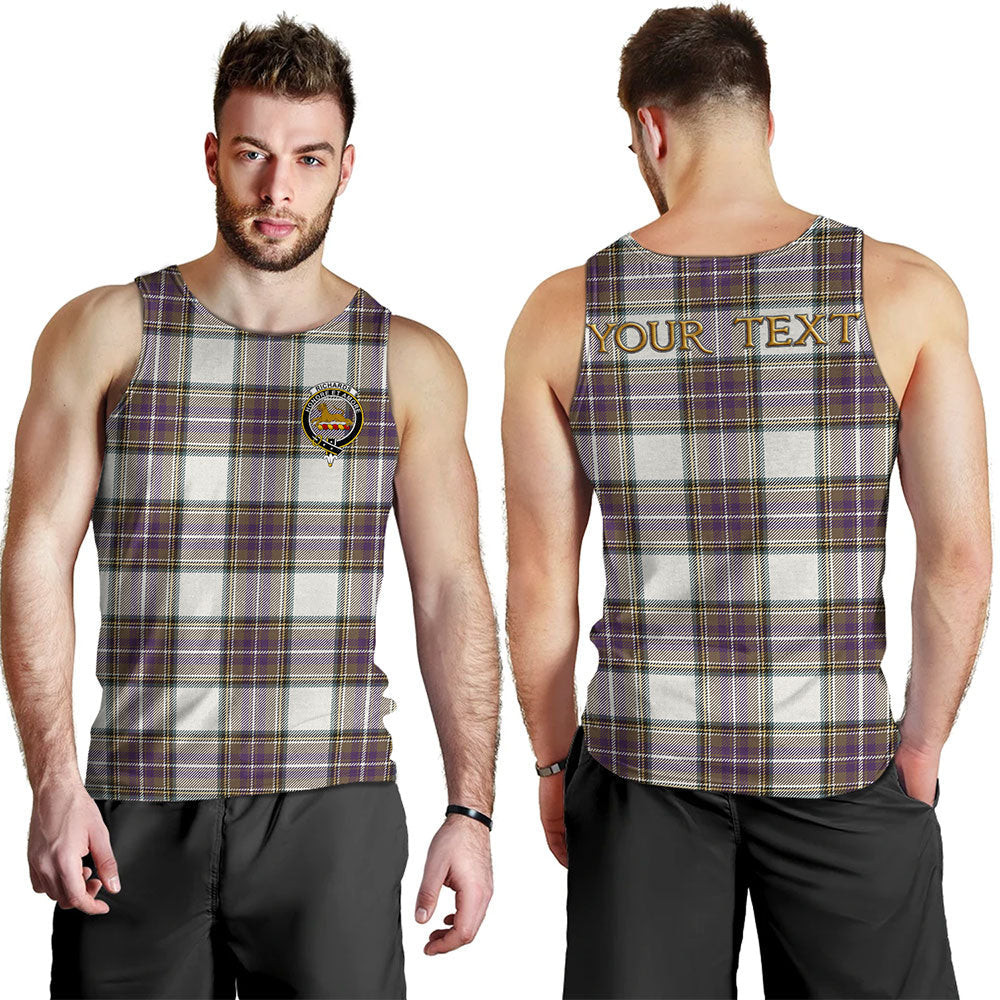 ScotsTee Shop Scottish Richards (Pritchard) Weathered Clan Crest Personalized Tartan Tank Top for Men