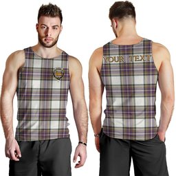 ScotsTee Shop Scottish Richards (Pritchard) Weathered Clan Crest Personalized Tartan Tank Top for Men